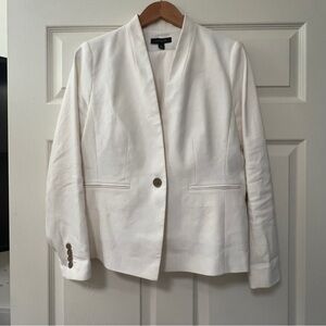 Ann Taylor Winter White Suit Jacket Collarless Blazer - Matching Pants Available